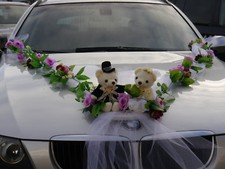Hochzeitsauto Schmuck Blumen Braut Paar Dekoration Autoschmuck Bären Hochzeit 