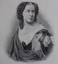 Antike Lithografie Heh, Graf Portrait von Johanna Jachmann-Wagner 1867