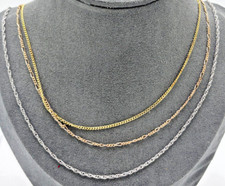 Dreifach Kette Tricolor 0,925 Sterlingsilber vergoldet und rotvergoldet