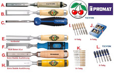 PROMAT,TECWERK,KIRSCHEN Stechbeitel Hohlbeitel Zimmermannsbeitel 4 bis 50 mm