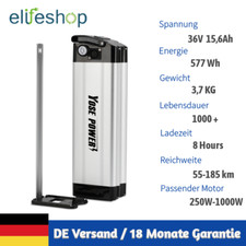 36V 15,6Ah E-Bike Akku Li-Ion Pedelec Elektrofahrrad Batterien mit Ladegerät USB