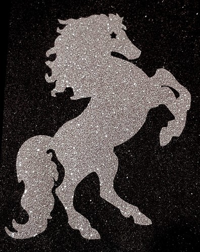 Pferd pony glitzer bügelbild - pony,