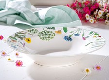 Gilde Porzellan 2x Suppenteller Wild Flowers 23cm  Blüten 58358 Bella Vita Pasta