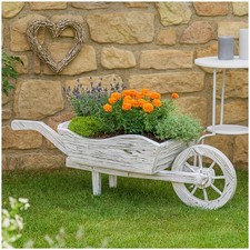 Holzschubkarre Weiß Rustikal