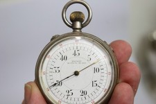Seltene Schiedsrichter funktionierende Fußball Timer Stoppuhr Taschenuhr 1910 Patent 45 min