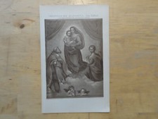 Orig.(1898) Lithographie Sixtinische Madonna Von Raffael (B15)