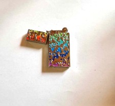 Schmales multicolore Feuerzeug/Silber Design Feuerzeug/ohne OVP/ Geschenk Idee