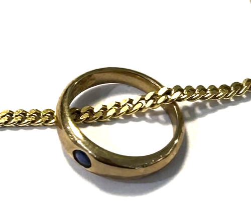 Taufring mit saphir kette - saphir,