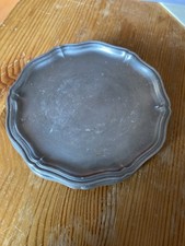 6 alte Zinn Untersetzer