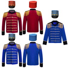 DE Kinder Zirkus Kostüm Jungen Mädchen Zirkus Jacke Hut Zirkusdirektor Uniform