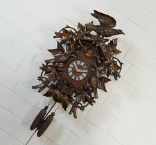 prächtige E. Schmeckenbecher Kuckucksuhr Wanduhr Pendeluhr 2 Gewichte 60er Jahre