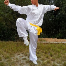Herren Chinesisch Kung Fu Hemd Hose Tai-Chi Wing Chun Kampfsport Suit Mode Weich