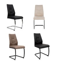 Moderne Esszimmerstühle in Lederoptik Freischwinger Metallgestell Farbauswahl