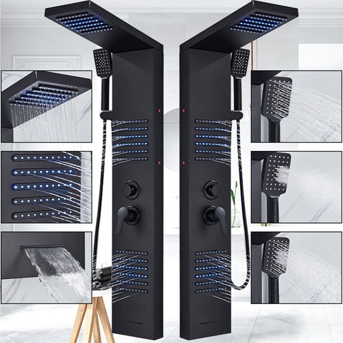 Schwarz duschpaneel led - schwarz,