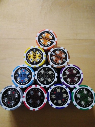 100 poker european - poker, chips