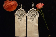 Brauthandschuhe NEU! Stretch Spitzen Perlen weiß