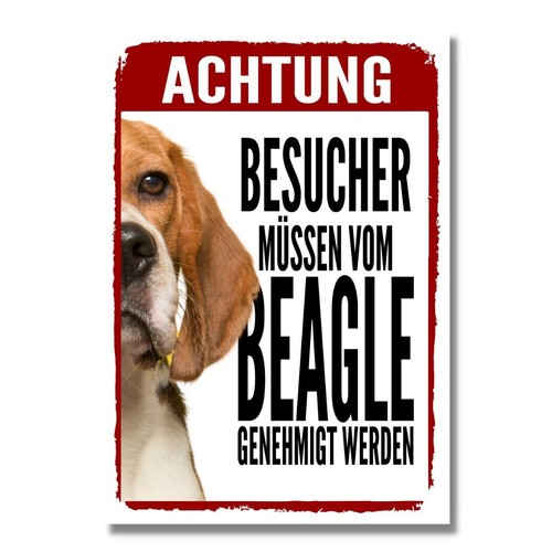 Beagle genehmigung dog schild - beagle,