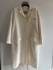Damenmantel, PRADA, Weiß
