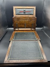 Reisesekretär Eiche Leder um 1880 mehrfach klappbar alt antik