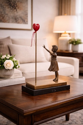 Bronze skulptur balloon girl - bronze,