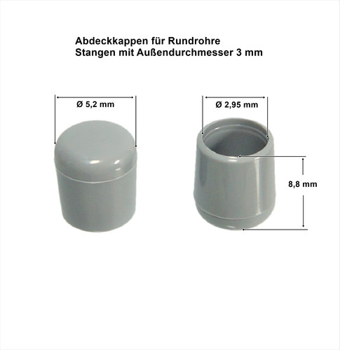 Abdeckkappen für rundrohre - abdeckkappen,