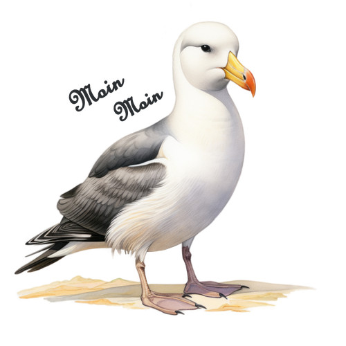Möwe auf düne maritim - auf,