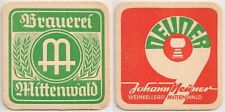 Brauerei Mittenwald - historischer Bierdeckel "Johann Neuner, Weinkellerei"