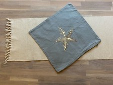 Kissenhülle Kissenbezug 40x40cm grau Glitzer Stern Pailletten
