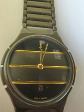 YSL - Vintage Yves Saint Laurent Uhr 80er - schwarz, stahl