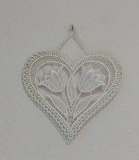 Fensterbild, Deko, Plauener Spitze, Herz, Tulpen, weiß, Sommer, Frühling