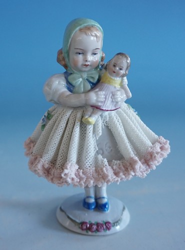 Porzellan figur mädchen mit - porzellan,