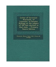 Letter of Governor Warmoth, of