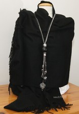 Schal XXL 100% Wolle Schwarz