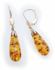 Earrings dangle real amber