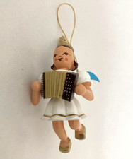 Blank Kurzrock-Schwebeengel mit Akkordeon farbig SEF 007 echt Erzgebirge selten