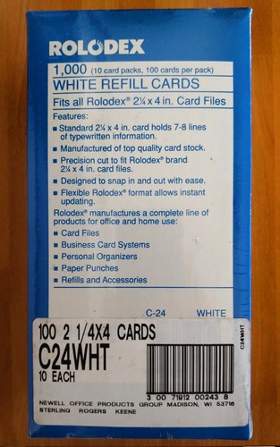 Rolodex c24 karteikarten - karteikarten,