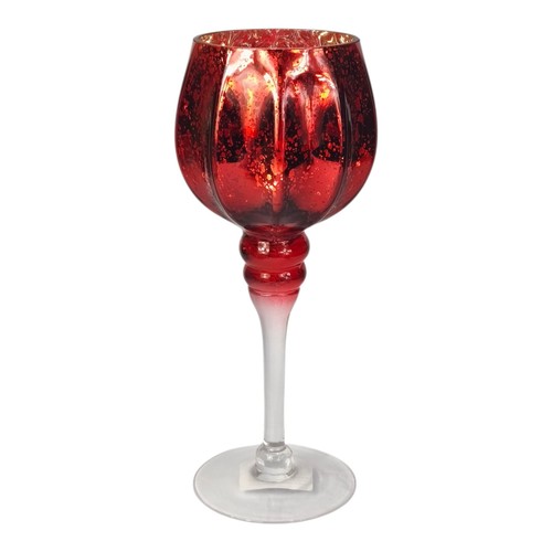 Glaskelch 25cm rot - , dekokelch