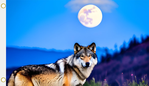 Fahne flagge einsamer wolf - fahne,