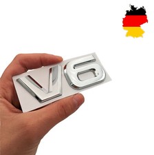 ★V6 Emblem Zeichen Chrom Schriftzug 3D Auto Aufkleber Tuning Metall Sport S6 S7★