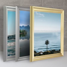 Bilderrahmen Bergamo in Gold Silber Beton Grau mit antireflex Kunstglas