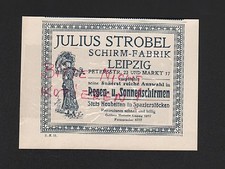 LEIPZIG, Werbung 1911, Julius Strobel Schirm-Fabrik Regen-Sonnen-Schirm