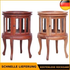 Mahagoniholz Vitrinenschrank Beistelltisch Teeschrank Braun/Hellbraun