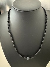 Muschelkernperlen Collier Kette schwarz-peacock 4-8 mm 49 cm Magnetverschluss