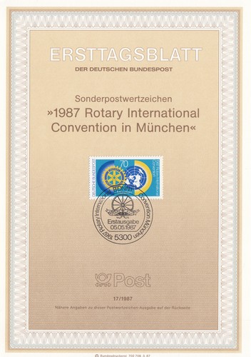 Ersttagsblatt 1987 - ,