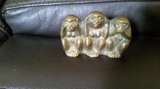 alte Messing Figur - 3 Affen /