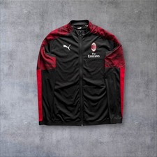 PUMA AC Milan Trainingsjacke Schwarz/Rot Größe L Sehr Guter Zustand