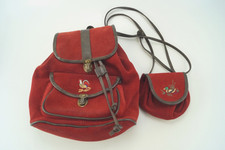 Trachtenrucksack Rot Handtasche Rucksack Wiesn Oktoberfest - Wildleder ✅