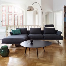 Blaues Eck-Sofa aus Stoff mit