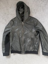 Drykorn Lederjacke Herren mit Kapuze schwarz gr. 50