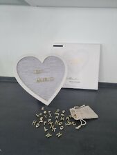 Buchstabentafel Letterboard Holz Herz Hochzeit Buchstaben weiß gold Memoboard